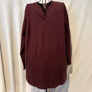 Duluth Trading Co Plum Long Sleeve Tunic 1X